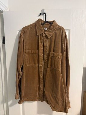 Uniqlo Corduroy Button-Front Jacket in Tan